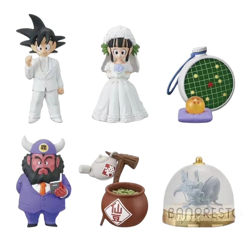 Genuine Bandai Dragon Ball WCF Son Goku Chichi Wedding Anime Action Figures Model Toys Collectible Gift for Toys Hobbies Kids