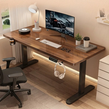 Solid Wood Electric Lifting Desk, Intelligent Computer Desk, Adjustable Gaming Desk, Home Learning and Office Desks, Workbench