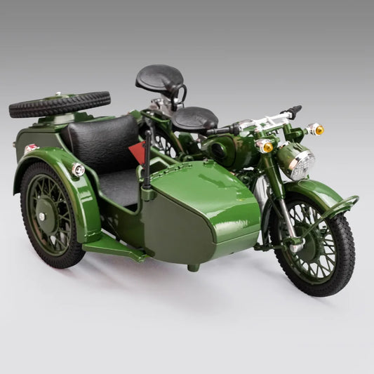 1:10 Three-wheeled Motorcycle Model Simulation Alloy Sound and Light Sliding Toy Car Retro Ornament