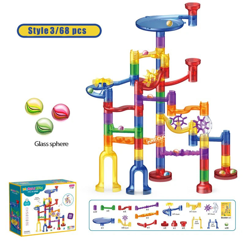Safety Material Educational Toys Marble Toys Ball Track Assembly Building Blocks Kids' Marbel Run Toys Rail Track