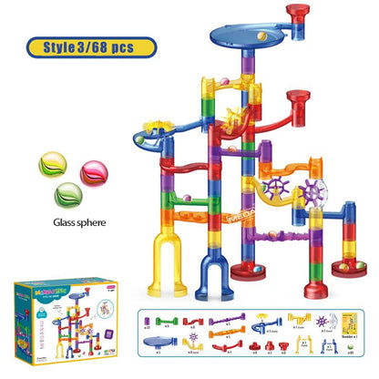 Safety Material Educational Toys Marble Toys Ball Track Assembly Building Blocks Kids' Marbel Run Toys Rail Track