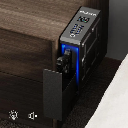 Full Steel Wall Mounted Anti Pry Theft Proof Safe With Screen Display Home Gun Safe For Bedside Nightstand