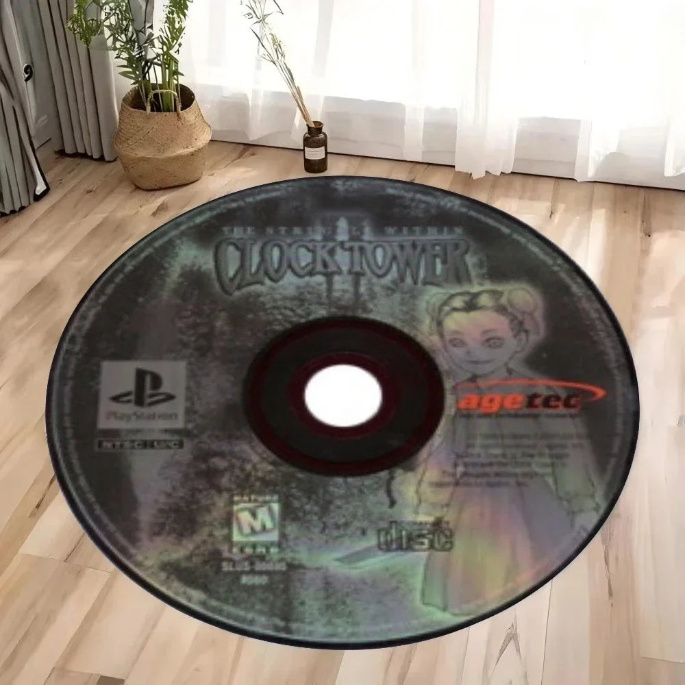 Resident Evil Printed CD Round Carpet Living Room Bedroom Circle Rugs Non Slip Home Sofa Hallway Balcony Floor Mat Outdoor Rug