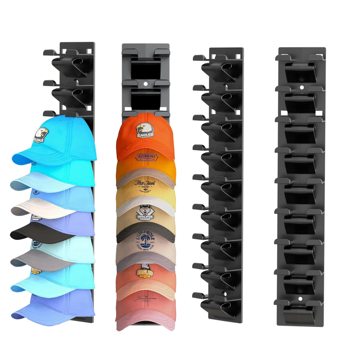 Hat Organizer for Baseball Caps 2Pack, Hat Rack for Wall with Strong Adhesive Hold up to 20 Hats, Hat Hanger Holder Display
