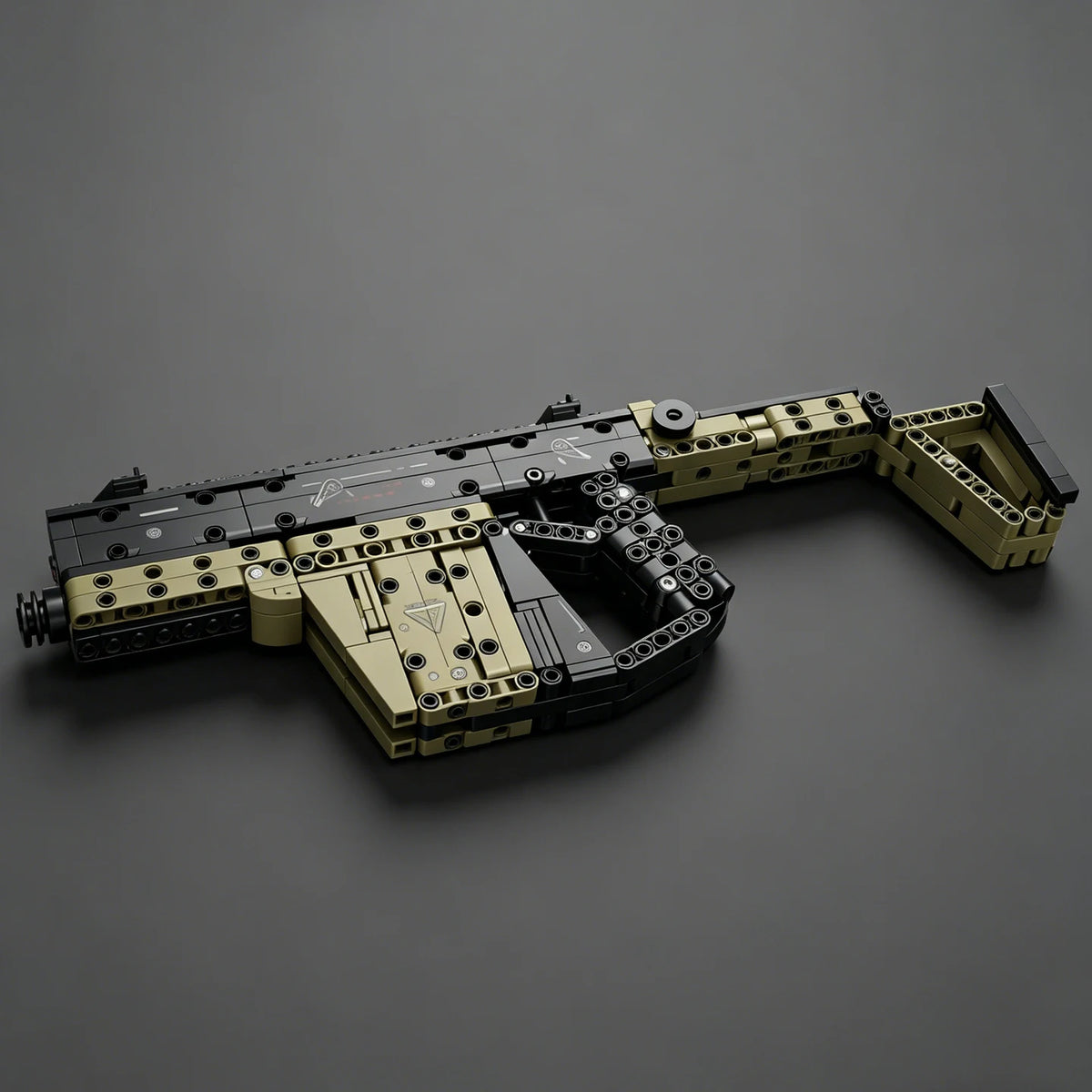 2026 New Vector Submachine Gun Military Equipment Building Block Gun  - Educational Toy Gun with Folding Stock
