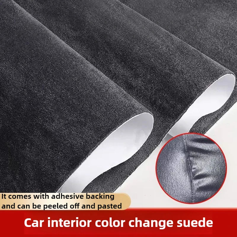 Elasticity Self Adhesive Suede Fabric By Half A Meter for Car Cushion Sofa Chair Repair Patch Jewelry Box DIY Sewing Cloth Black