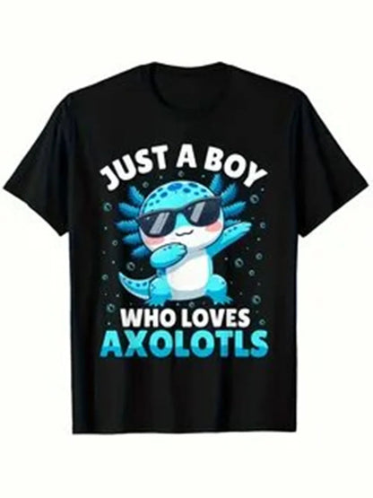 I AXOLOTL QUESTIONGS Children Boy Girl T shirt 2026 New Summer Short Sleeve T-Shirt Cute Style kidS casual SPORTS Tops