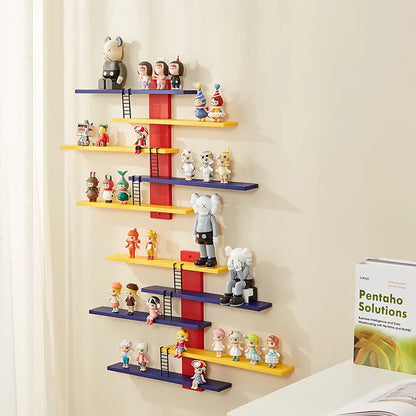 DIY Wall-Mounted Blind Box Storage Box, Pop Mart Figurine Display Rack, No-Drill Required Bedroom Toy Organizer