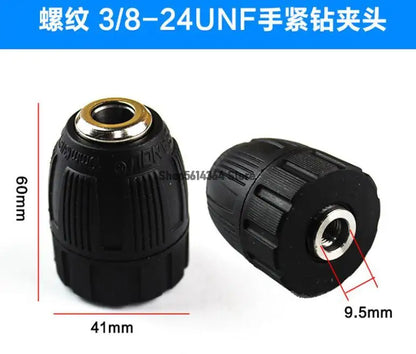 Powered Cordless Screwdriver Drill Chuck Collect 3/8-24UNF 1/2-20UNF 0.8-10mm Keyless Quick Grip Release Self Lock