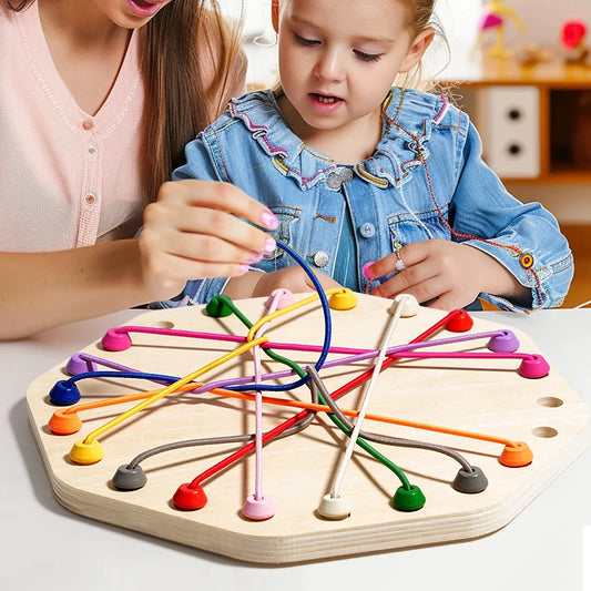 Kid Rope Knots Sensory Social Board Game Logical Thinking Challenge  Colore Twisted Connected Line Brain Strategy Fun Table Game