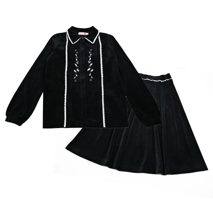 Family Matching New Shabbos Velour Kids Clothing Teen Set Girl Dress Boys Top Baby Overall Rompers Flowers Embroidery and Ribbon