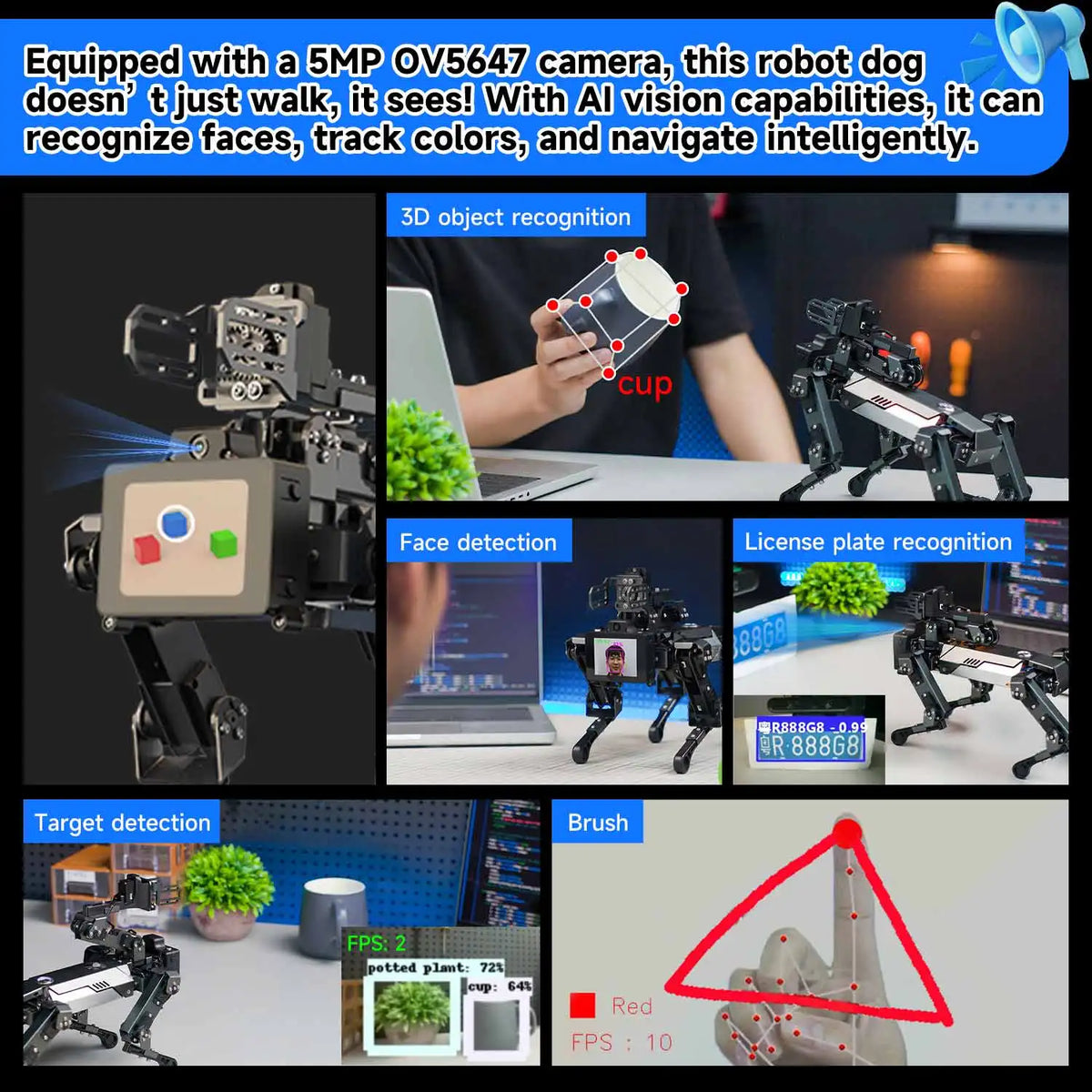 DOGZILLA-Lite Quadruped Bionic Robot Dog AI Vision Large Model Intelligent Programming Electronic Kit for Raspberry Pi