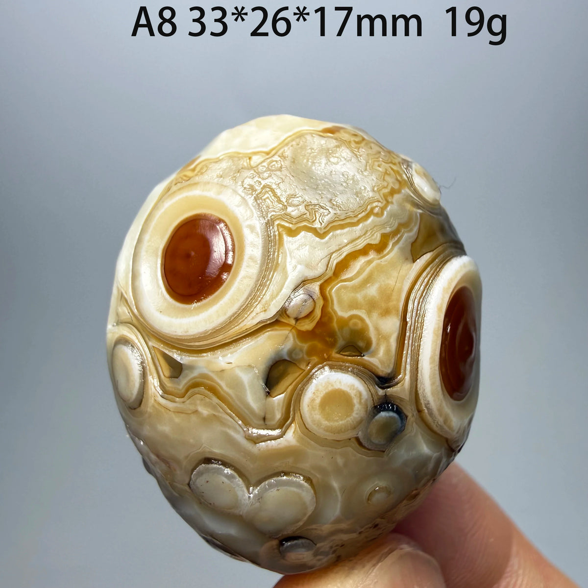 Natural Sardonyx Agate Alxa Gobi Eye Mineral Specimen Energy Crystal Chakra Reiki Healing Stone for Garden Home Decor  A4-2-24