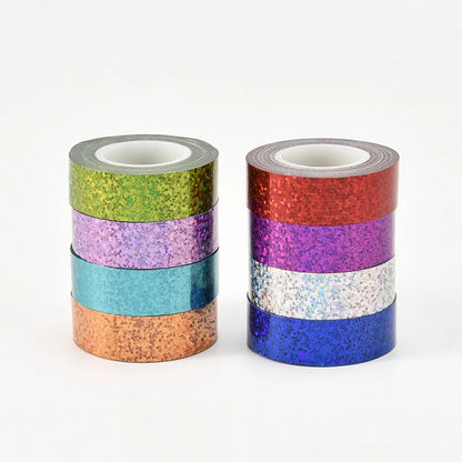 5M Laser Pattern Tape Blue Green Silver Creative Color Basic DIY Bookkeeping Decorative Material Stickers Handmade Tape