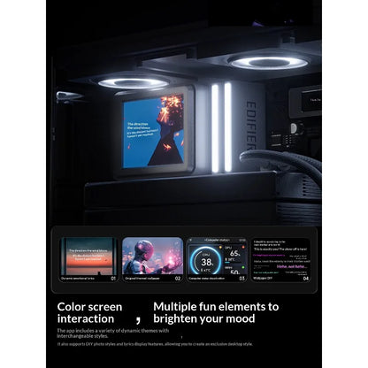Edifier NEW CYBER Bluetooth Speaker, Transparent Sea View Case, Color Screen Lyric Display, Desktop Setup Wireless Speaker