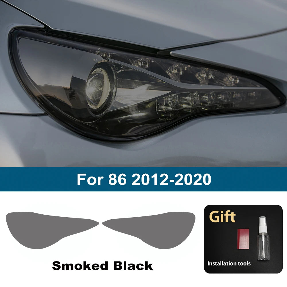 Car Headlight Protective Film For Toyota 86 GR86 2012-2026 Smoke Black Pre Cut Anti-Scratch High-Gloss Auto Vinyl Wrap Film