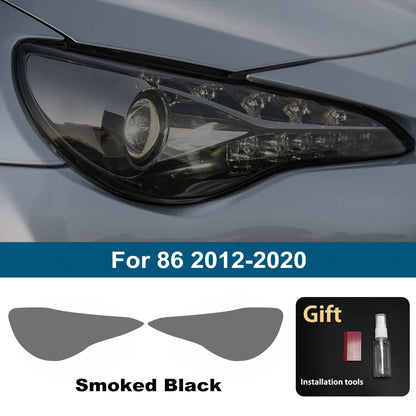Car Headlight Protective Film For Toyota 86 GR86 2012-2026 Smoke Black Pre Cut Anti-Scratch High-Gloss Auto Vinyl Wrap Film
