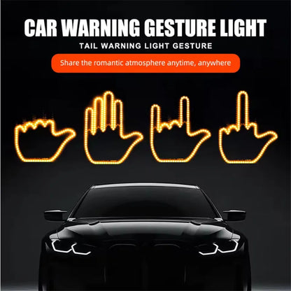 Car LED Finger Lights Funny Car Interior Light With Remote Control Rear Window Multi-function Warning Reminder Lamp Accessories