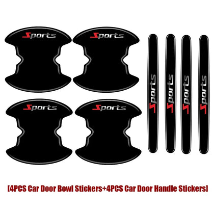 8PCS Car Door Handle Bowl Anti-Scratch Protector Stickers, Anti-Collision Protection Strip Auto Exterior Accessories