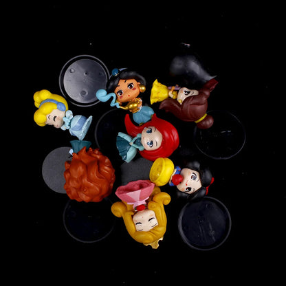 9Pcs/Set Cartoon Princess Mulan Aurora Cinderella Snow White Mermaid Rapunzel Bella PVC Action Figures Toys Christmas Gift