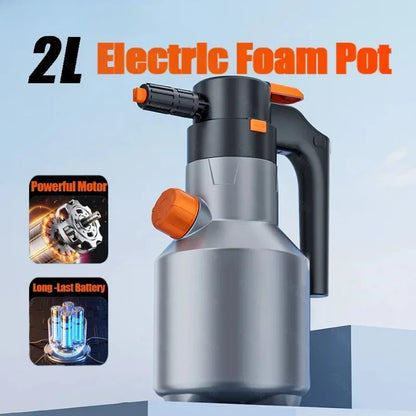 2L Handheld Electric Foam Sprayer Hand Pump Foam Sprayer Snow Foam Cannon Motorized Car Wash Sprayer for Car Wash Home Cleaning