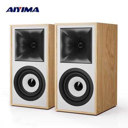 AIYIMA S4000 Studio Monitor Speaker 40WX2 Bluetooth 5.0 Balanced RCA/XLR Input Subwoofer Output Wood Active Bookshelf Speakers