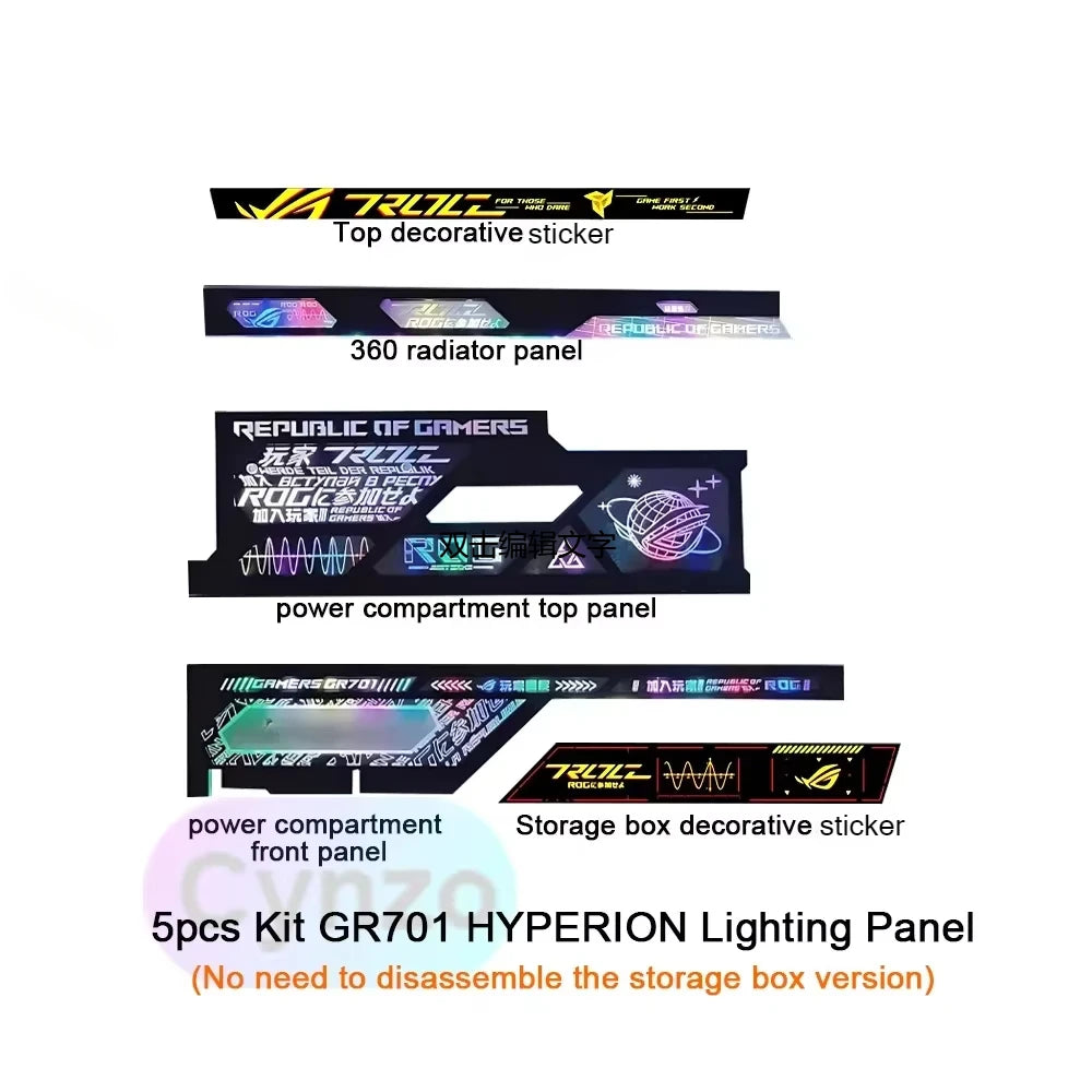 MOD ROG HYPERION Lighting Panel for Asus GR701 Case,5V ARGB AURA SYNC Gamer Cabinet Decoration Lightboard,DIY Laser Refit Plate