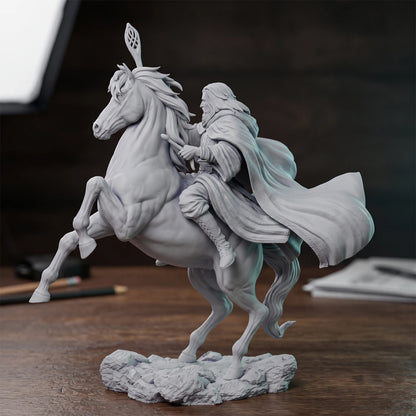 1/18 1/12 The Wizard on Horseback Unpainted Unassembled 3D Printing Model Garage Kits (Requires Painting and Assembly)