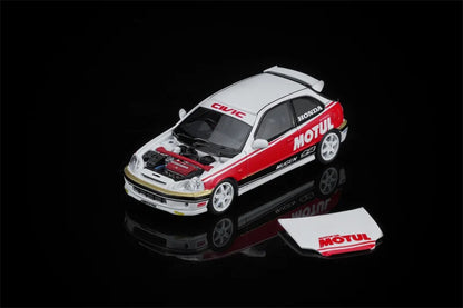 MOTORHELIX MH 1:64 EK9 JS Racing White Carbon TYPE R S2000 R34 Diecast Model Car