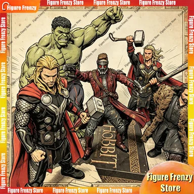 Special OfferDragon Toy Super Hero Marvel The Avengers Thor Rocket Raccoon Groot Hulk Star Lord Batman Thorin Figure Assembled M