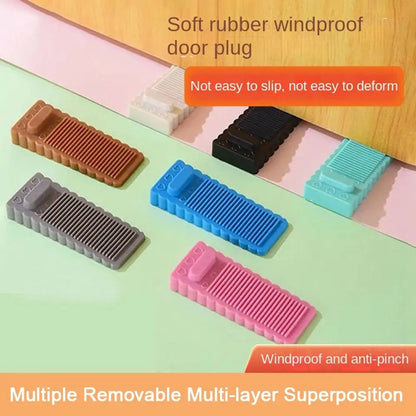 Safety Silicone Door Stop Stoppers Block Wedge Doorstops Door Stopper Home Office Door Rear Retainer Anti-collision Stop