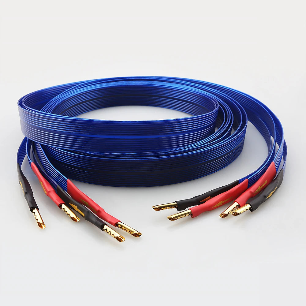 Blue Heaven speaker cable Silver-plated OFC loudspeaker wire Flat hifi audio cable audiophile cable for Amplifier DVD CD