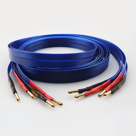 Blue Heaven speaker cable Silver-plated OFC loudspeaker wire Flat hifi audio cable audiophile cable for Amplifier DVD CD