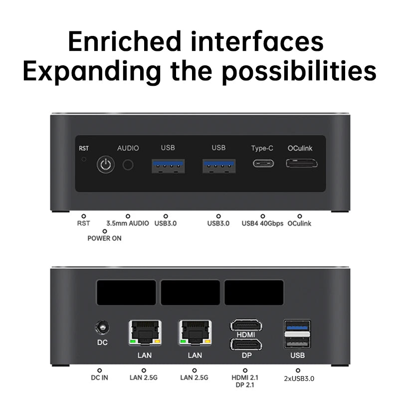 SZBOX Intel Core Ultra 9 285H ES Mini PC Gaming Computer DDR5 PCIe 4.0 SSD Dual LAN WiFi 6E BT5.3 HDMI 2.1 Mini Computer