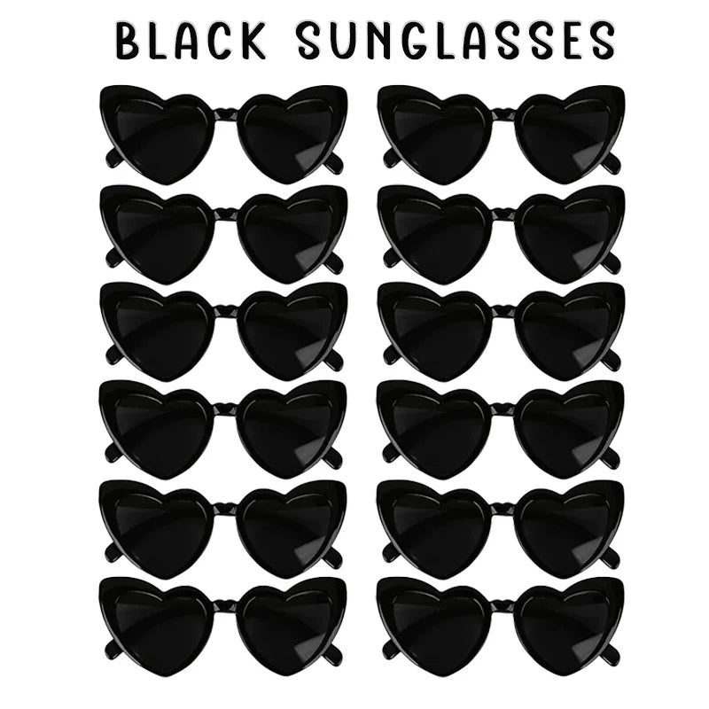 12-100Pcs Wedding Sunglasses for Guests Heart Shaped Sunglasses Bachelorette Party Glasses Bridal Shower Party Favors Photo Prop