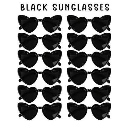 12-100Pcs Wedding Sunglasses for Guests Heart Shaped Sunglasses Bachelorette Party Glasses Bridal Shower Party Favors Photo Prop