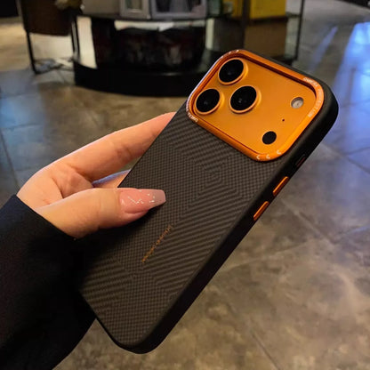 Business Sle Kevlar Carbon Fiber Leather Magnetic Case For IPhone 17 Pro Max 16 15 14 Wireless Charging Anti-drop Protect Cover