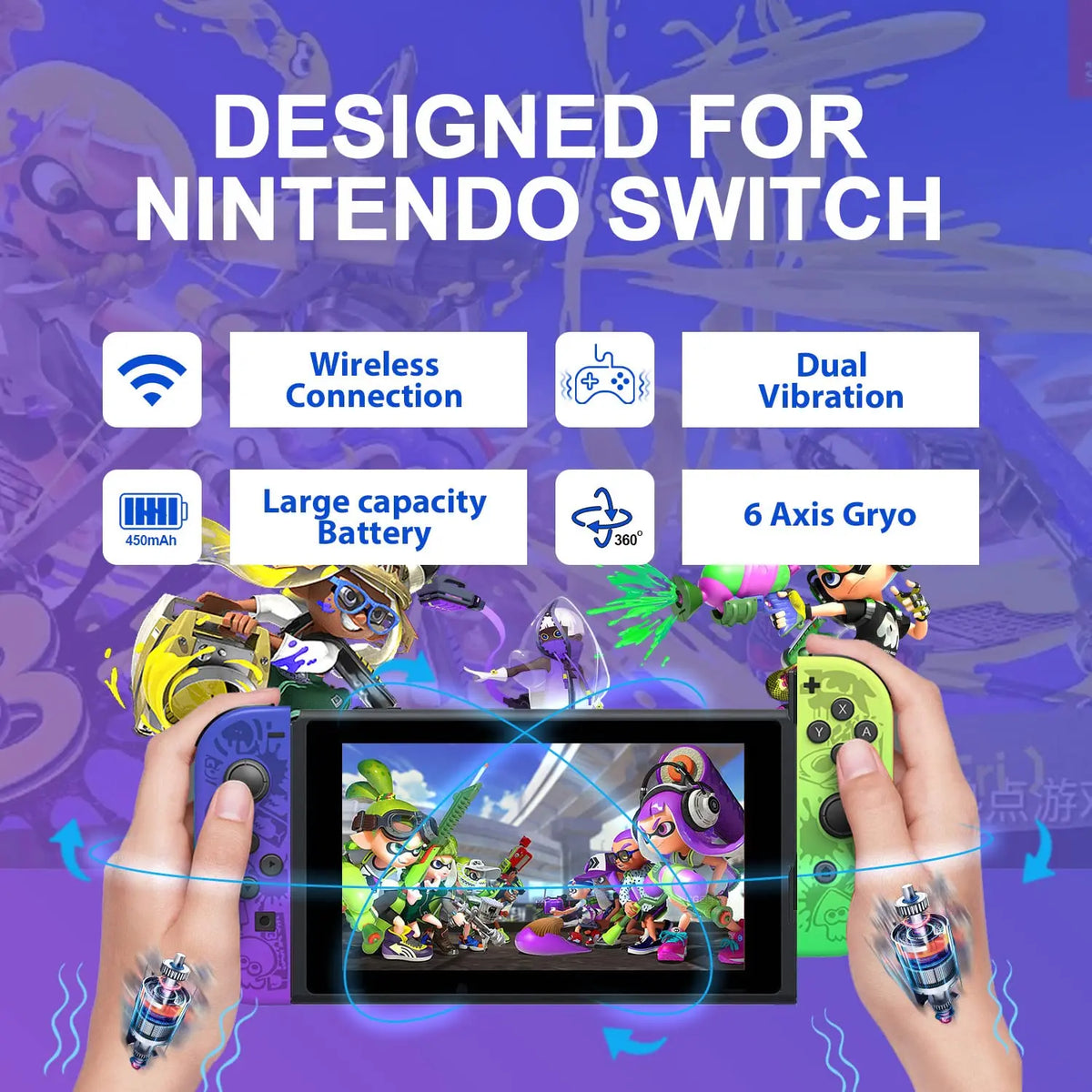 Multicolor Joycons Controller For Nintendo Switch/Lite/Oled Wireless Gamepad With Vibration Joypad Controller Video Game Console
