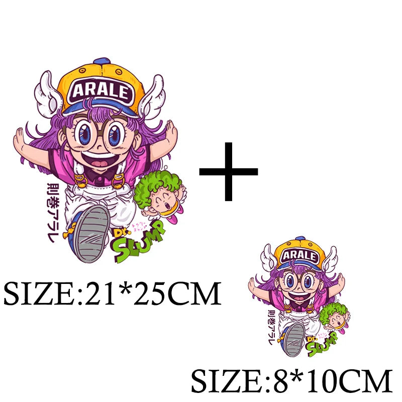 Anime Arale Dr Slump Cartoon Patches for Clothes Heat Transfer Thermal Vynil Stickers DIY T shirt Iron on for Women Appliqued