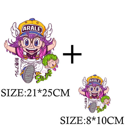 Anime Arale Dr Slump Cartoon Patches for Clothes Heat Transfer Thermal Vynil Stickers DIY T shirt Iron on for Women Appliqued