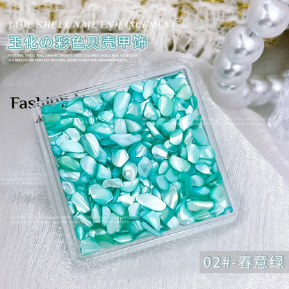 1 Box 3D Nail Art Decoration Material Shell Jade Stone Pearly Luster Irregular Nails Accessory Parts Manicure Decor Supplies