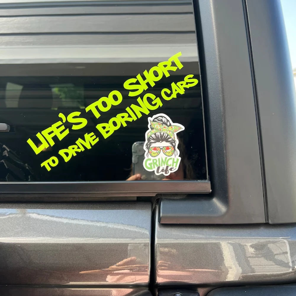 Life Is Too Short To Drive Boring Cars Funny Bumper Sticker Vinyl Decal Accessories