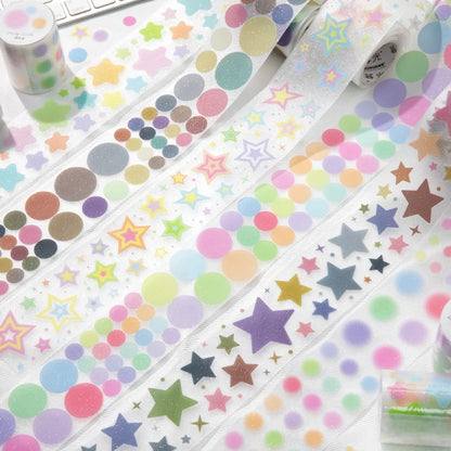 Journal GO 5x200cm Star Cloud Tape Stickers for Scrapbooking Collage Junk Journal DIY Craft Decor Masking Tape Stationery