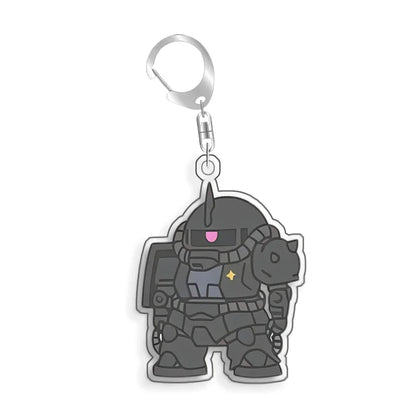 Keychain for Gundam MS-06S Zaku Ll White Cabin Backpack Pendant Anime Game Fans Gift Recycled Acrylic Decoration Rare Card Toy