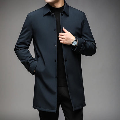 2026 autumn men's high-quality Business Trench Coat single breasted trench coat men long Casual Windbreakers Good Quality jacket