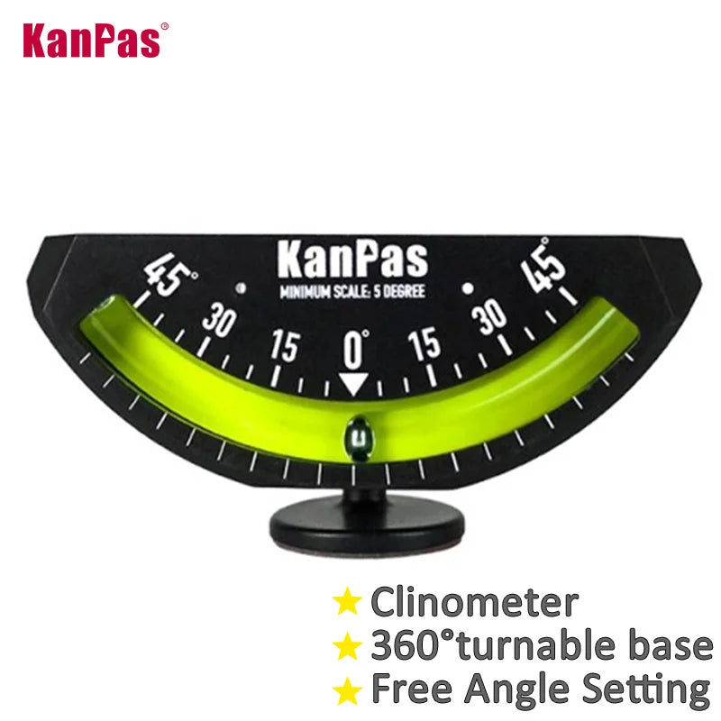 KANPAS RV Inclinometer, 0-45°Tilt Angle Gauge, Liquid Filled Metal Ball Indicator, No Battery Level For Car and Marine CLI-45
