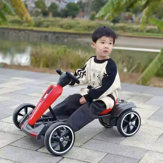 New With Led Light And Music Kids Electric Kart, Four-wheel Can Ride On Remote-controlled Toy Car for Ages 1-3 To 6