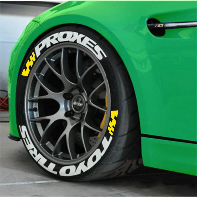 Permanent Tire Lettering Sticker TOYO TIRES PROXES 3D Car Tire Letter for Racing Tires of Waterproof Decals For 4 Wheels