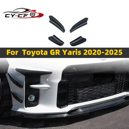For Toyota GR YARIS Carbon Fiber Front Bumper Wind Blade Front Wind Blade Side Duck Wing Car Styling Auto Accessories 4Pcs