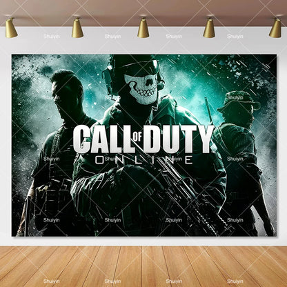 Call of Duty Theme Backdrop Kids Birthday Decorations Party Supplies Banner Poster Stimulating Game Boys Favor Gifts Photo Props